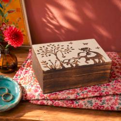 Elephant Keepsake Box Mango Wood 15 x 10cm