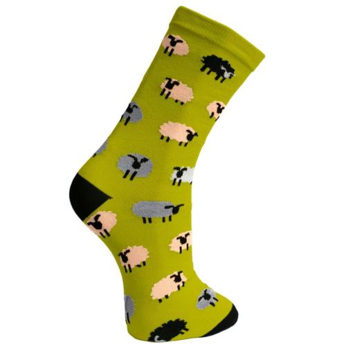 Bamboo Socks Sheep Green Shoe Size UK 3-7 Womens