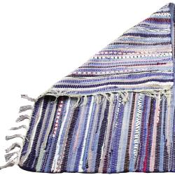 Rag rug, recycled material, purple 80x120cm