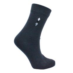 Socks Recycled Cotton / Polyester Dark Grey With Diamonds Shoe Size UK 3-7 Womens