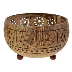 Coconut bowl, round holes pattern
