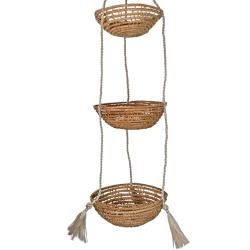 Hanging basket/sika, 3-tier palm fibre