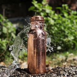 Copper water bottle, engraved, 600ml