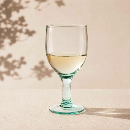 Set of 4 Wine Glasses Recycled Glass 14cm height 7cm diam
