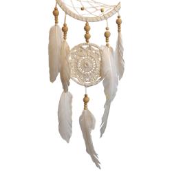 Dreamcatcher white, moon and circle 19cm diameter