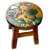 Hand carved child's stool, giraffe