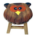 Child's wooden stool - owl