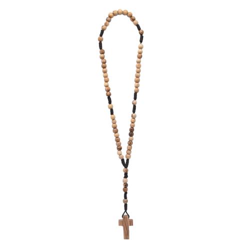 Necklace olive wood beads with cross