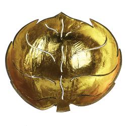 Coconut bowl gold colour lacquer inner, lotus design