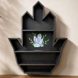 Shelf Unit Wood Albesia Hamsa Hand 49x7x60cm