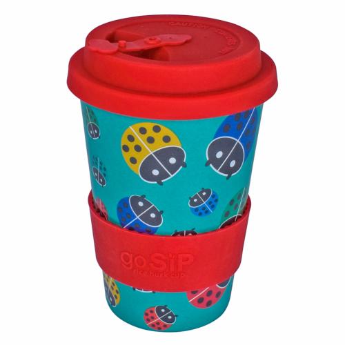Reusable Tea/Coffee Travel Cup/Mug Eco Biodegradable Rice Husk Ladybirds