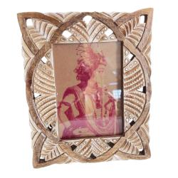 Photo Picture Frame Hand Carved Wood Cutout 5 x 7 inch Photo
