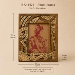 Photo Picture Frame Hand Carved Wood Cutout 5x7 inch Photo