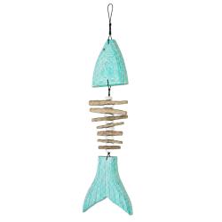 Hanging Fish Skeleton Albesia and Driftwood 20 x 2 x 70cm