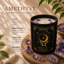 Candle with Gemstone Esoteric Purifying Moon, Palo Santo and Lavender 120g