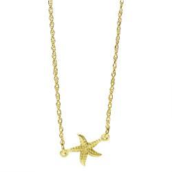 Pendant necklace with starfish, gold colour