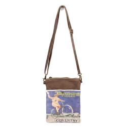 Crossbody Bag Recycled Tent Canvas, Triumph Cycles 22 x 27cm