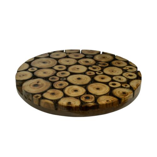 Trivet/pan stand/worktop protector round, mango wood branch slices