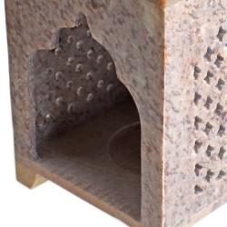 Soapstone palace shaped oil burner, hand carved 10 x 10 x 12cm