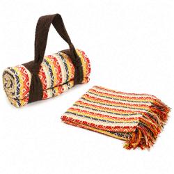 Recycled Cotton Beach & Picnic Blanket With Carry Strap