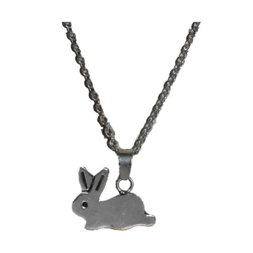 Necklace, silver coloured, with Rabbit pendant 52cm Motif 3.5 (L) x 2 (W) cm