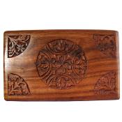 Wooden secret lock box, circle design, 12.5x20x6cm