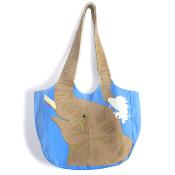 Shoulder bag, cotton, elephant