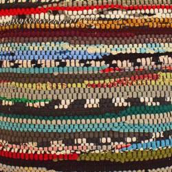 Chindi rag cushion recycled cotton handmade dark colour mix 40x40cm