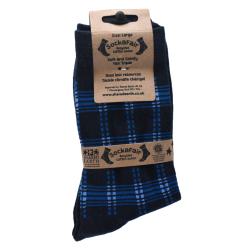 Socks Recycled Cotton / Polyester Squares Blue Shoe Size UK 7-11 Mens