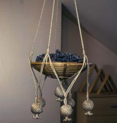Hanging basket/sika, cane bowl 26cm diameter