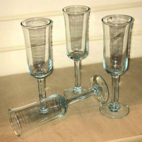 Champagne flute glasses recycled glass,19cm height, set of 4