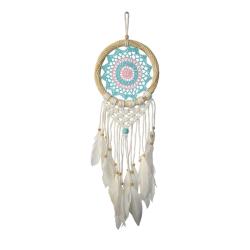Dreamcatcher on bamboo frame, 17cm diameter turquoise pink