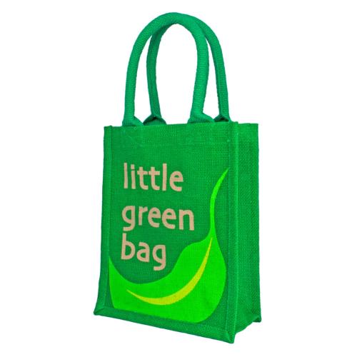 Jute shopping bag, little green bag