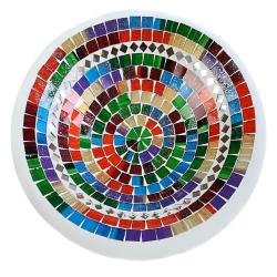 Bowl, mosaic, 30cm rainbow colours