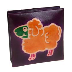 Leather coin purse, sheep