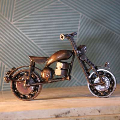 Model motorbike, recycled bike parts