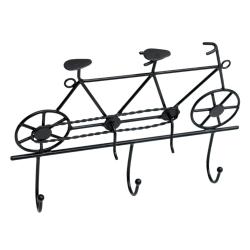 3 coat hooks on wall rack tandem design metal 23 x 15cm