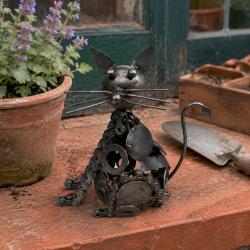 Recycled Metal Cat Ornament