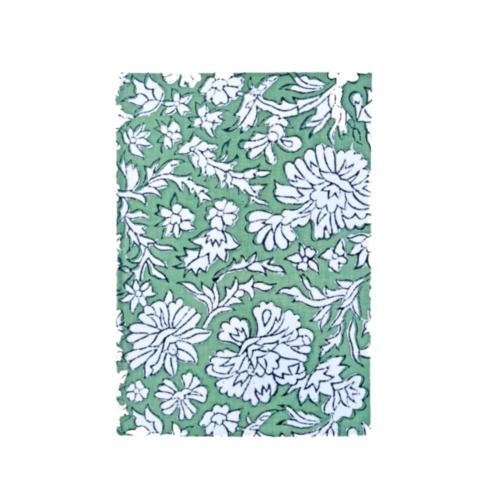 Notebook Recycled Paper Floral Turquoise White 13 x 18cm