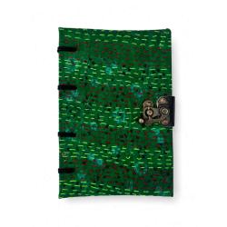 Notebook Metal Clasp Recycled Textile Dark Colours 12x18cm