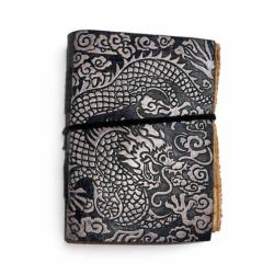 Notebook Leather Bound Dragon 13 x 18cm
