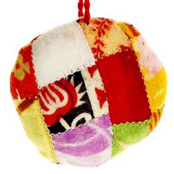 Hanging decoration, ball, recycled sari silk