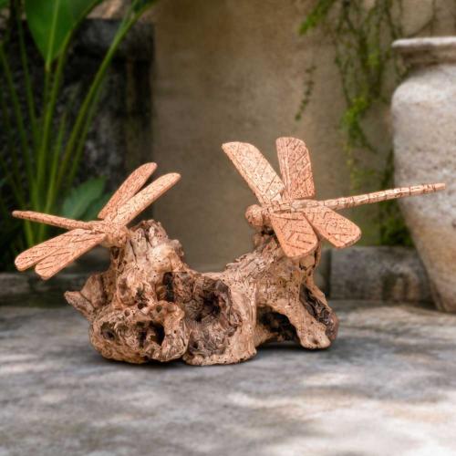 Dragonflies on Gamal Root Sculpture