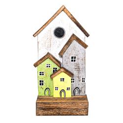 Village Decorative Ornament Albesia Wood 30cm height