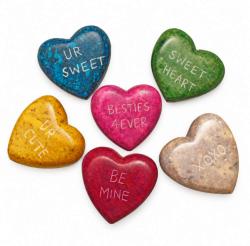 Love pebbles, set of 12, six designs