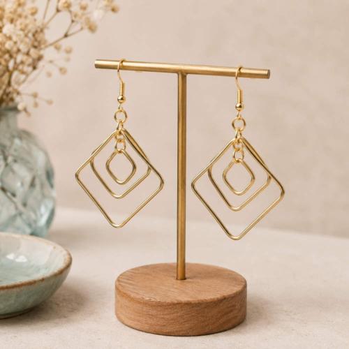 Earrings Interlocking Squares