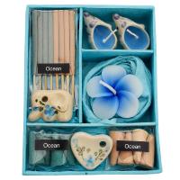 Incense and candle gift set, blue box