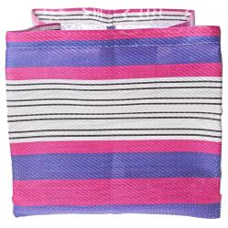 Planter plant holder recycled plastic cement bags, pink blue stripes 20x20x20cm