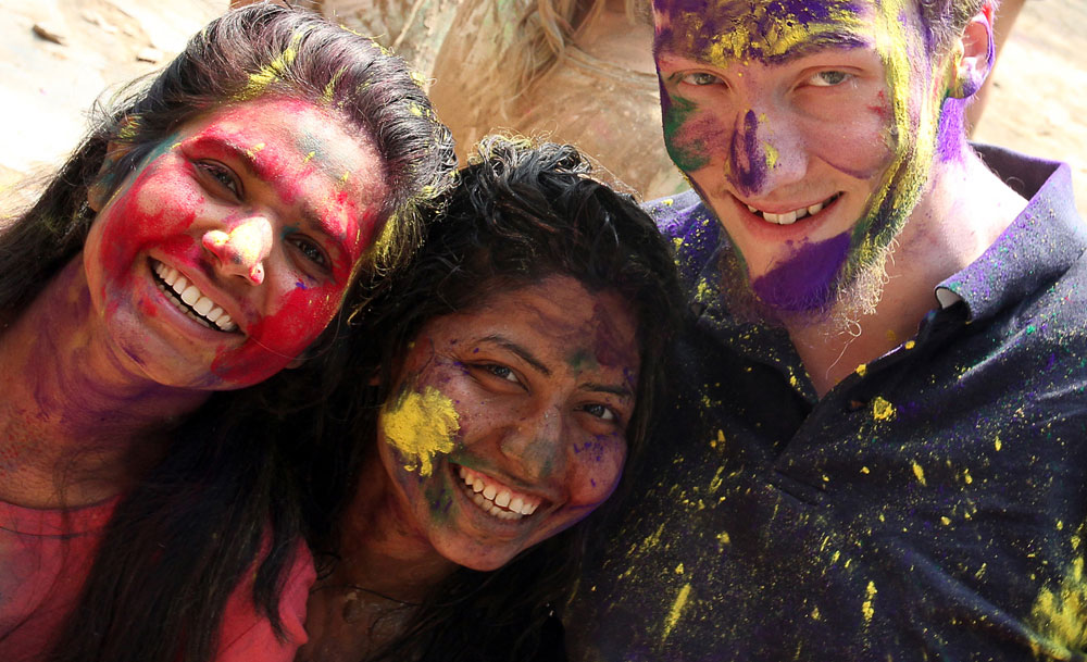 David enjoying Holi