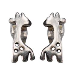 Ear studs, silver colour, Giraffe